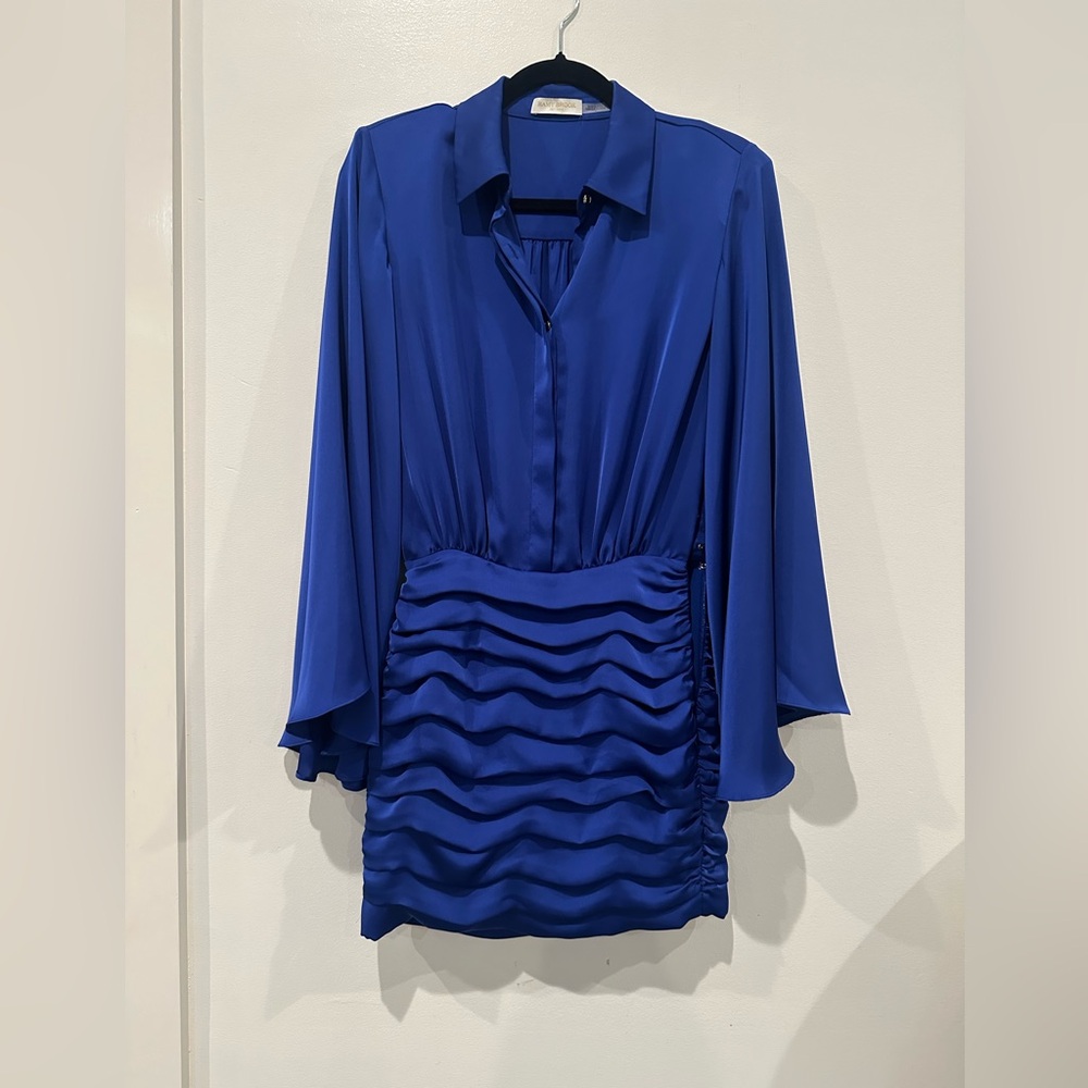 Ramy Brook Royal Blue Satin Mini Dress - Picture 5 of 5